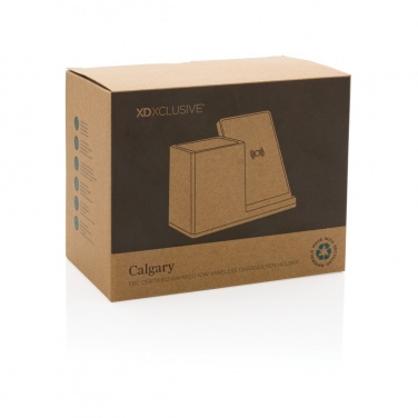Logo trade promotional items image of: Calgary bamboo 10W wireless charger