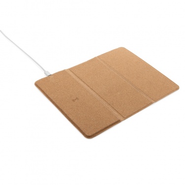 Logotrade promotional product picture of: 10W wireless charging cork mousepad and stand