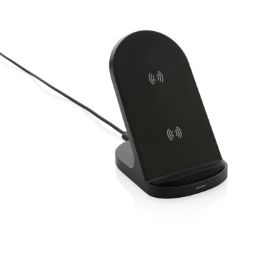 Logotrade promotional gift image of: RCS recycled plastic double coil wireless stand 15W