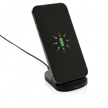 Logo trade promotional merchandise photo of: RCS recycled plastic double coil wireless stand 15W