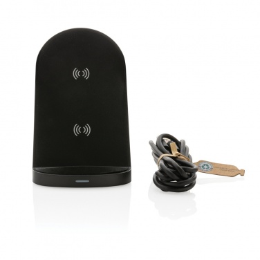 Logotrade advertising products photo of: RCS recycled plastic double coil wireless stand 15W