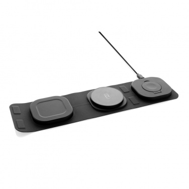 Logo trade promotional gift photo of: Swiss Peak RCS rplastic 3-in-1 wireless 15W travel charger