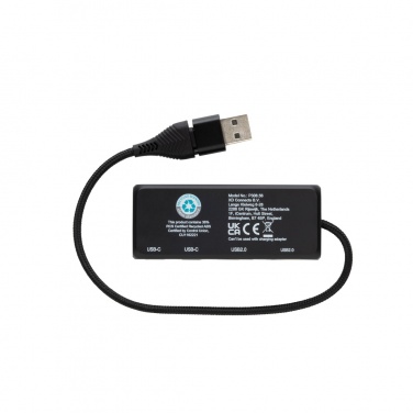 Logotrade advertising product picture of: Link RCS recycled plastic and bamboo dual Input USB hub