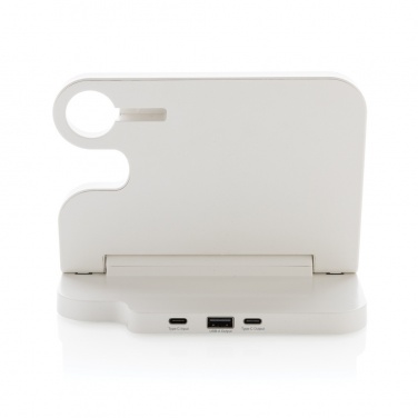 Logotrade promotional merchandise photo of: Joltz RCS recycled plastic dual 15W charger with iWatch slot