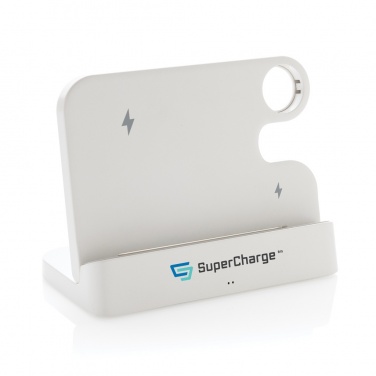 Logotrade promotional product picture of: Joltz RCS recycled plastic dual 15W charger with iWatch slot