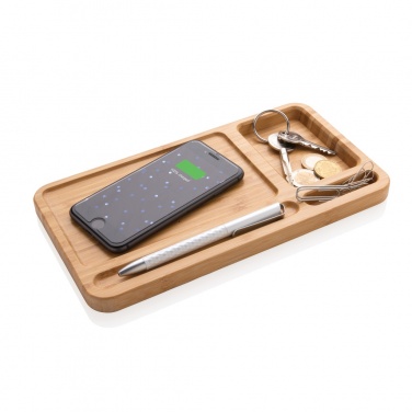 Logotrade promotional giveaway image of: Bamboo desk organiser 5W wireless charger