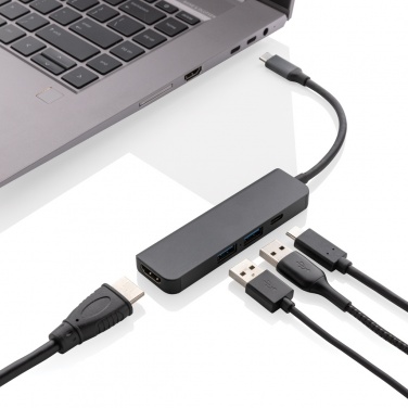 Logo trade advertising product photo of: Terra RCS recycled aluminum hub with HDMI input