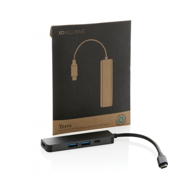 Logo trade promotional gifts image of: Terra RCS recycled aluminum hub with HDMI input