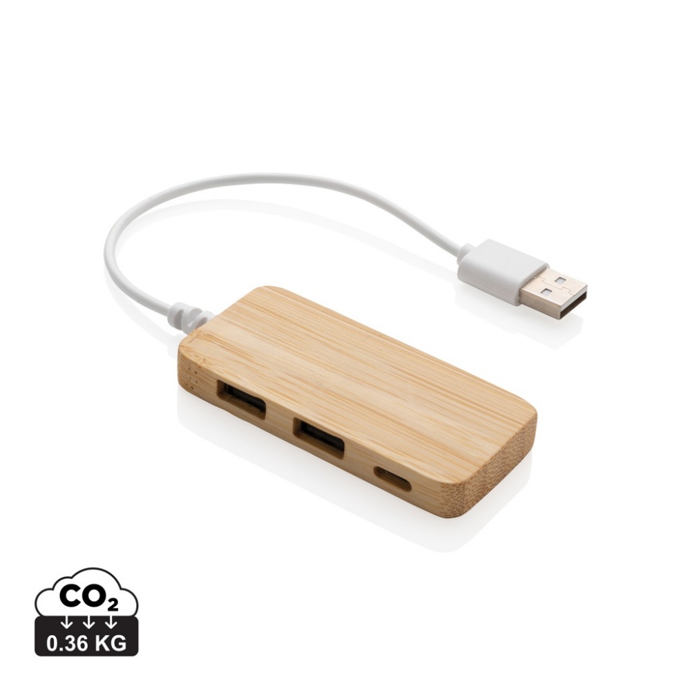 Logotrade promotional giveaway image of: Bamboo hub with Type-C