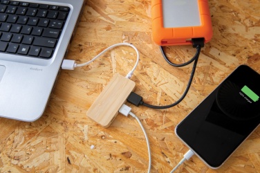 Logotrade promotional product picture of: Bamboo hub with Type-C