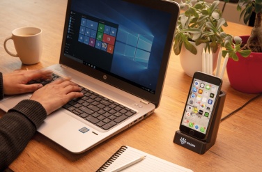 Logo trade business gift photo of: Light up logo 5W wireless charging pen holder