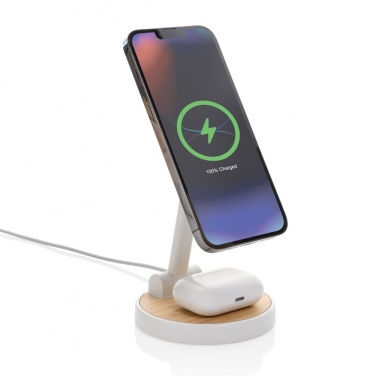 Logo trade promotional merchandise photo of: Ontario RCS rplastic 15W magnetic charging 2 in 1 stand