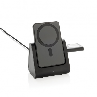 Logo trade promotional product photo of: Powerbase RCS recycled plastic 3 in 1 charger with powerbank