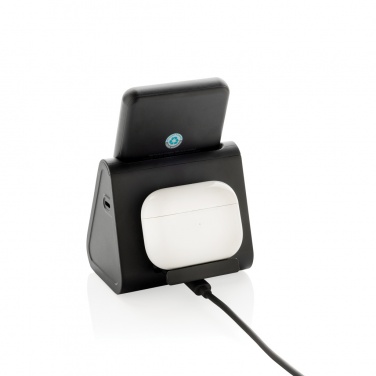 Logo trade promotional gift photo of: Powerbase RCS recycled plastic 3 in 1 charger with powerbank