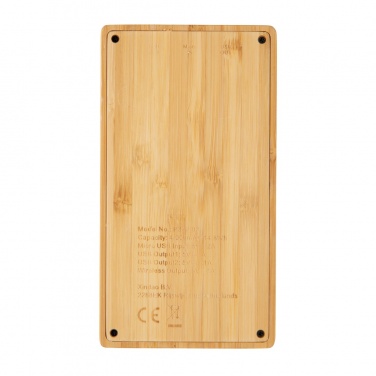Logo trade corporate gifts picture of: Bamboo 4.000 mAh wireless 5W Powerbank