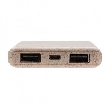 Logotrade promotional products photo of: Wheat Straw 5.000 mAh Pocket Powerbank