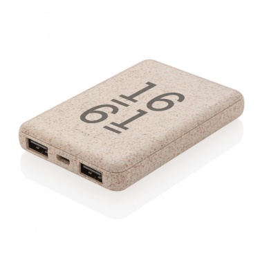 Logotrade promotional items photo of: Wheat Straw 5.000 mAh Pocket Powerbank