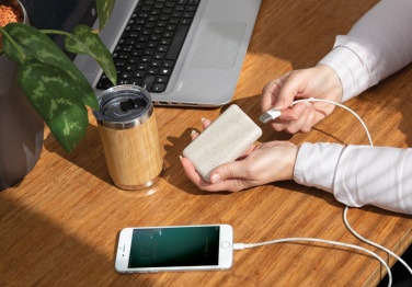Logo trade promotional product photo of: Wheat Straw 5.000 mAh Pocket Powerbank