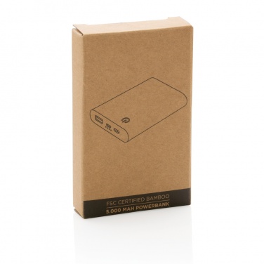 Logo trade promotional items image of: Bamboo 5.000 mAh powerbank