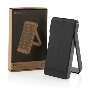 Logo trade promotional item photo of: Skywave RCS recycled plastic solar powerbank 10000 mAh