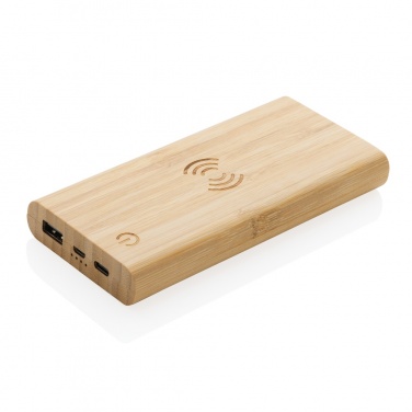 Logotrade promotional giveaways photo of: Bamboo 8.000 mAh 5W wireless powerbank