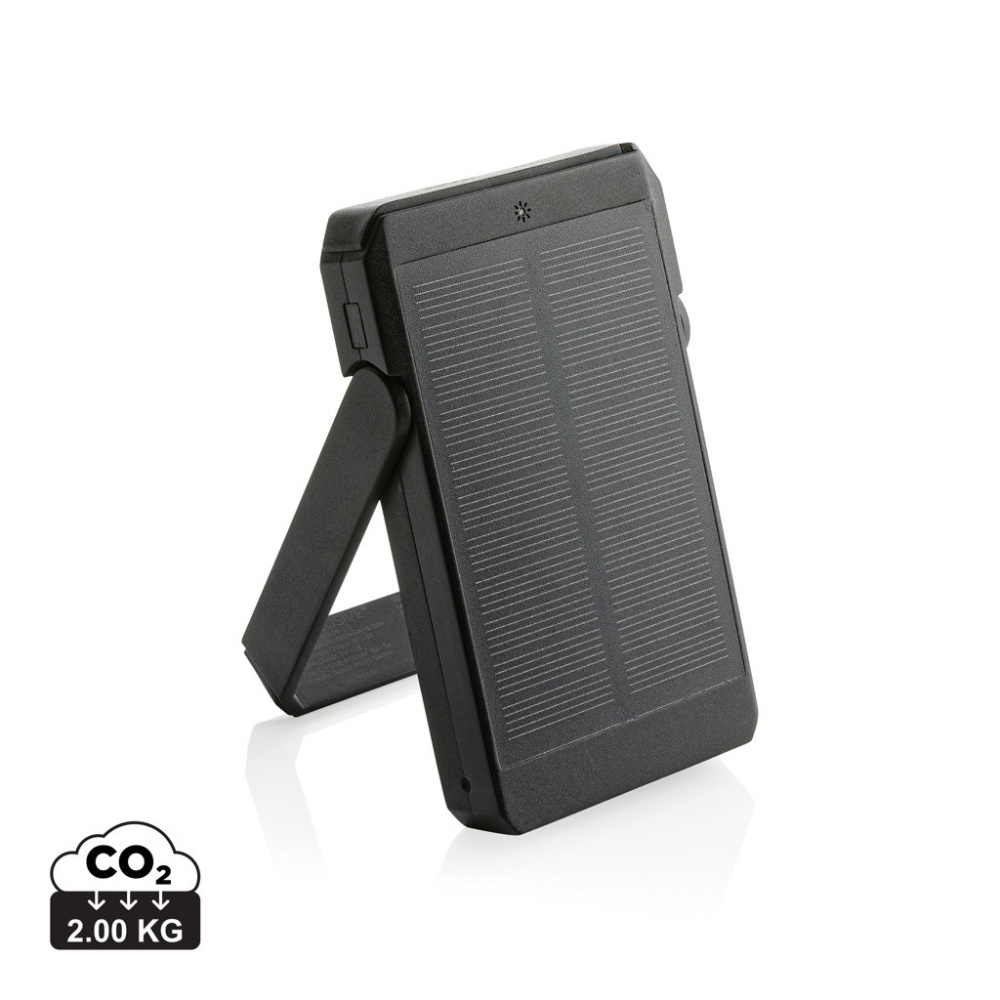 Logo trade advertising products picture of: Skywave RCS rplastic solar powerbank 5000 mAh 10W wireless