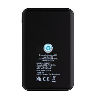 Logotrade promotional giveaway image of: RCS recycled plastic 5.000 mAh Powerbank