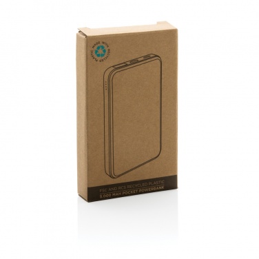 Logo trade business gifts image of: RCS recycled plastic 5.000 mAh Powerbank