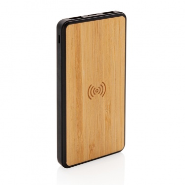 Logo trade business gifts image of: RCS recycled plastic 8000 mAh Wireless Powerbank