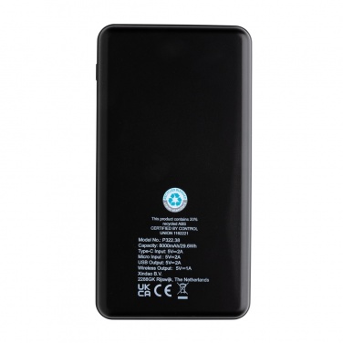 Logotrade advertising product image of: RCS recycled plastic 8000 mAh Wireless Powerbank