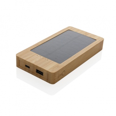 Logo trade promotional items image of: Sunwick 10.000 mAh Bamboo solar powerbank