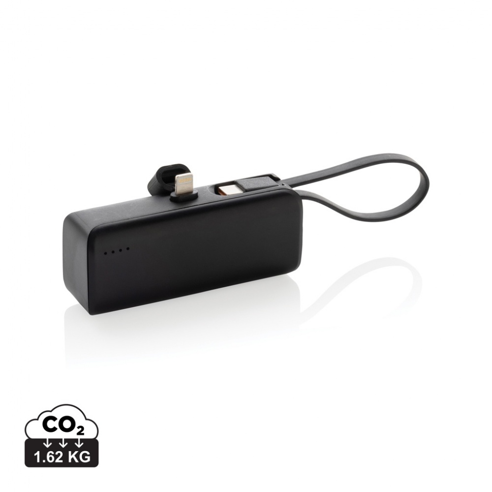 Logotrade promotional item picture of: Powerlink RCS rplastic 3000 mAh powerbank iOS connector