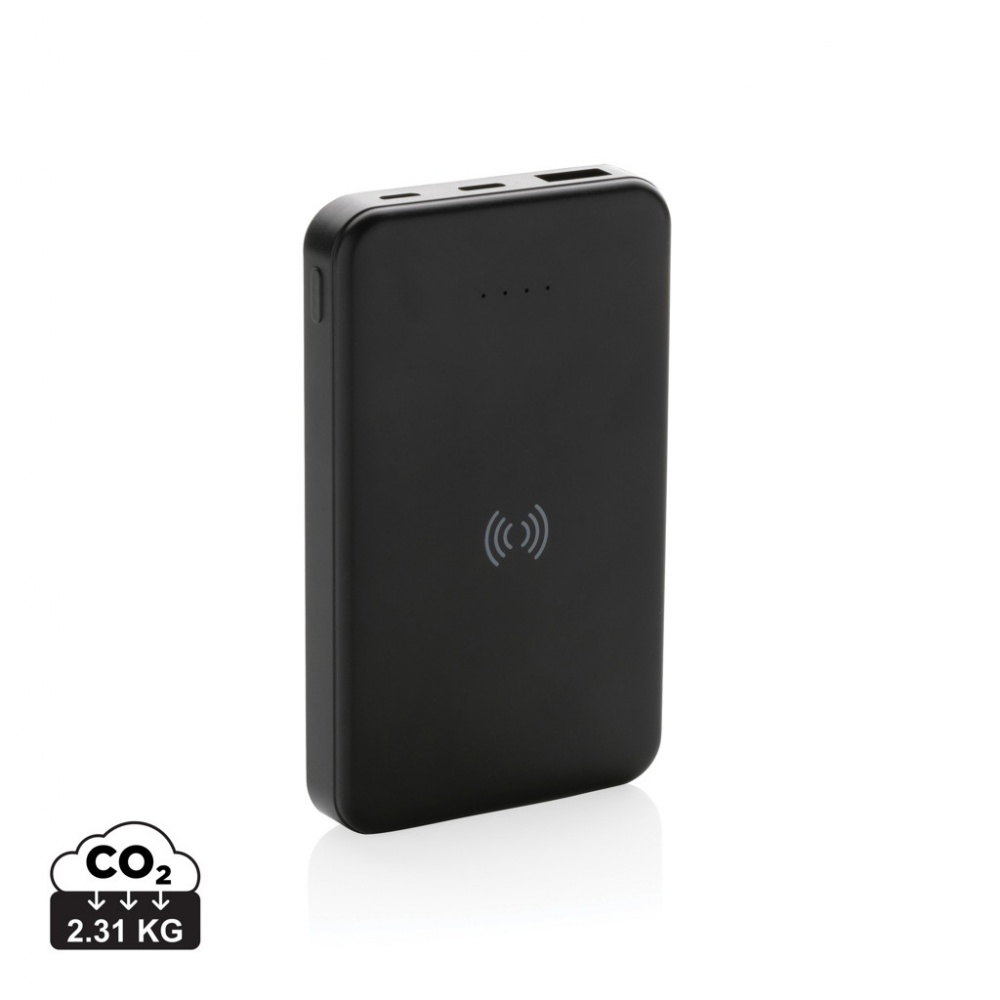 Logotrade promotional item image of: RCS recycled plastic 5.000 mAh 5W wireless powerbank