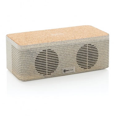 Logo trade promotional gifts image of: Wheatstraw wireless charging speaker