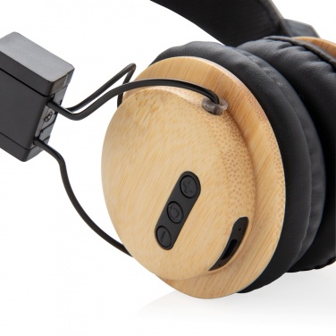Logo trade promotional giveaway photo of: Bamboo wireless headphone