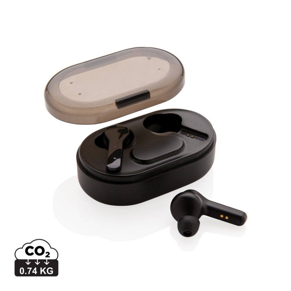 Logotrade advertising products photo of: Light up logo TWS earbuds in charging case