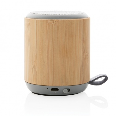 Logotrade promotional product picture of: Bamboo and fabric 3W wireless speaker