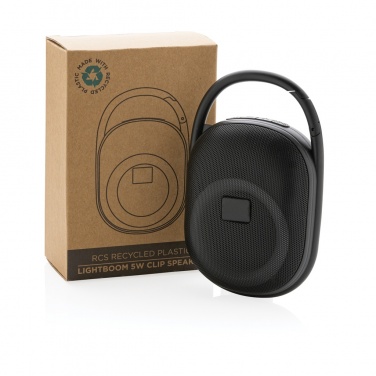 Logotrade promotional items photo of: RCS recycled plastic Lightboom 5W Clip speaker