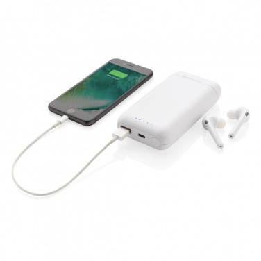 Logo trade promotional items image of: Liberty TWS earbuds with 5.000 mAh powerbank