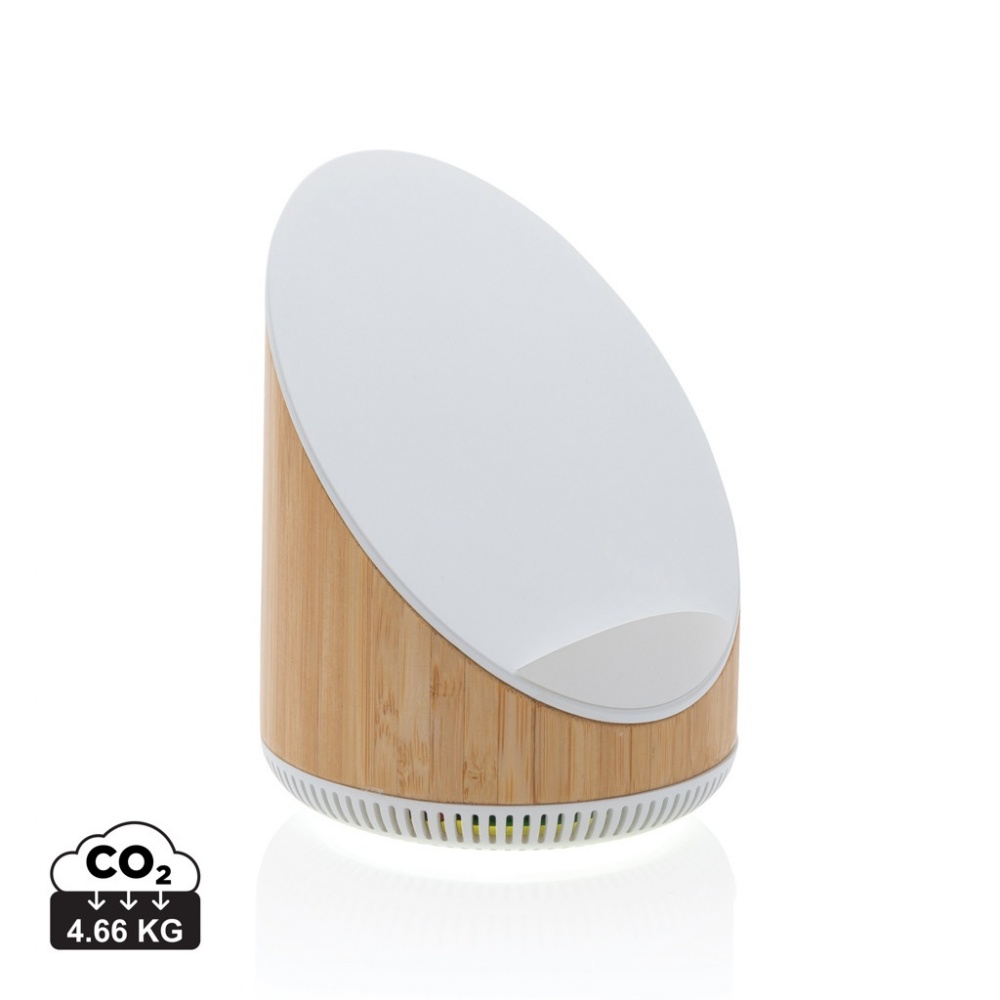 Logotrade advertising product image of: Ovate bamboo 5W speaker with 15W wireless charger