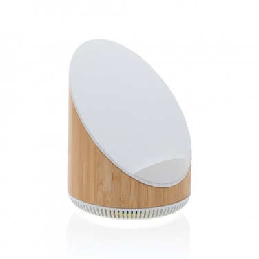 Logotrade corporate gifts photo of: Ovate bamboo 5W speaker with 15W wireless charger
