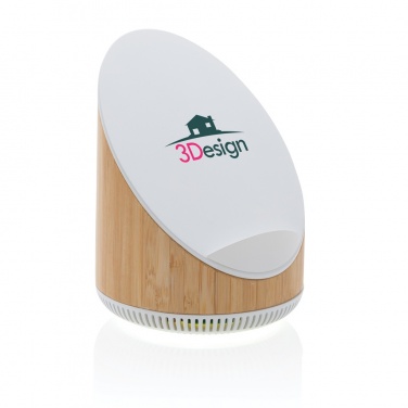 Logo trade business gift photo of: Ovate bamboo 5W speaker with 15W wireless charger