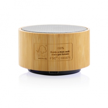 Logotrade promotional product image of: RCS recycled plastic and bamboo 3W wireless speaker