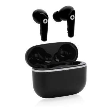 Logo trade corporate gifts image of: RCS recycled plastic Swiss Peak TWS earbuds 2.0