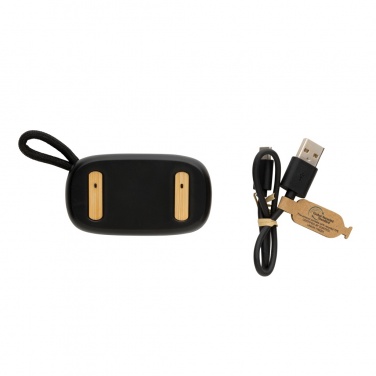 Logo trade business gifts image of: RCS recycled plastic & bamboo TWS earbuds