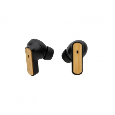 Logo trade promotional items picture of: RCS recycled plastic & bamboo TWS earbuds