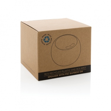 Logo trade corporate gifts picture of: RCS Rplastic/PET and bamboo 5W speaker