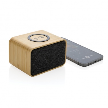 Logo trade promotional products image of: RCS Rplastic 3W speaker with bamboo 5W wireless