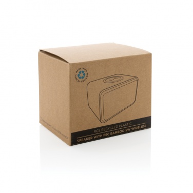 Logo trade promotional product photo of: RCS Rplastic 3W speaker with bamboo 5W wireless