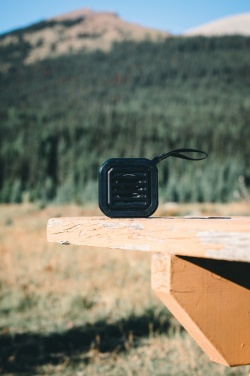 Logo trade business gifts image of: 3W RCS recycled plastic wireless sunwave solar speaker